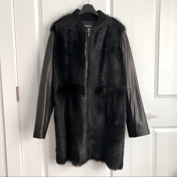 Vince Shearling and Leather Coat - Picture 2 of 8